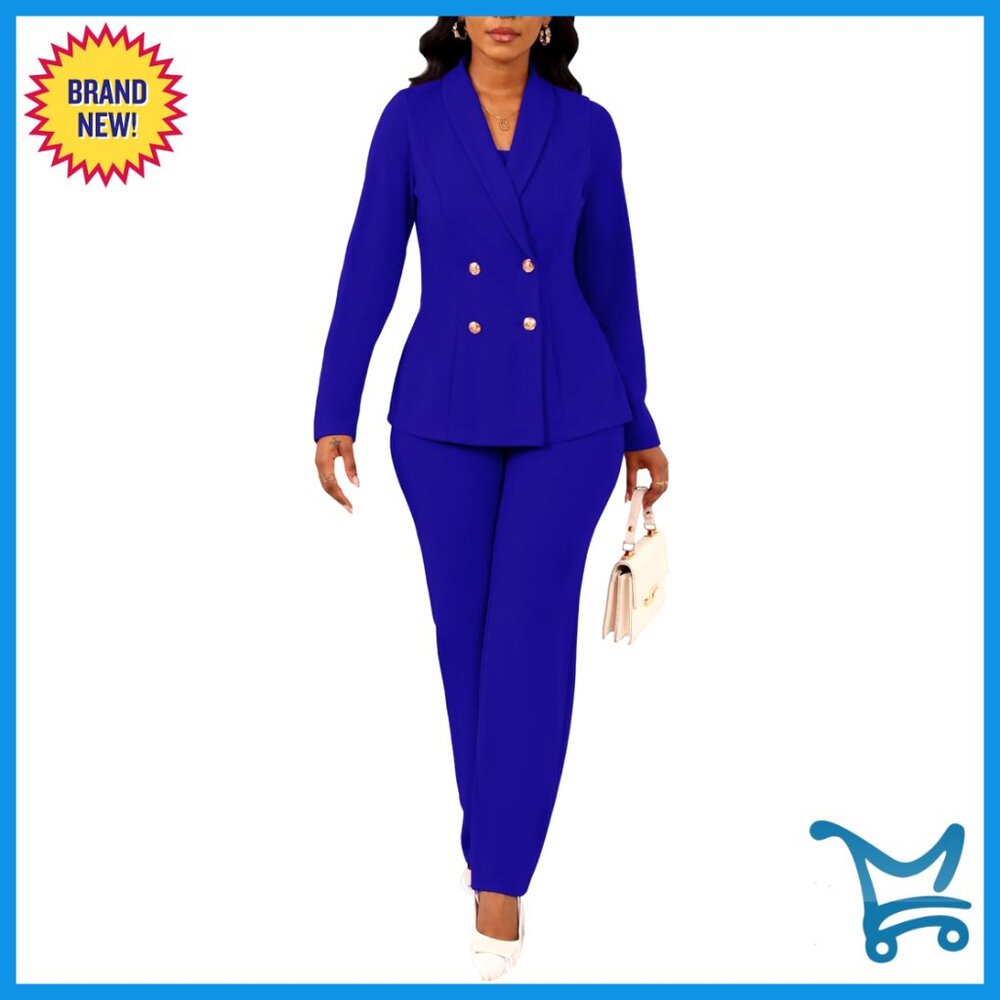 3 Piece Pant Suit Set Long Sleeve Blazer Business Casual Office Outfits